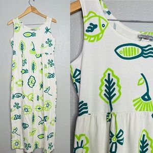 Diane Von Furstenberg vintage Tropical Floral Sleeveless Maxi Dress sz M